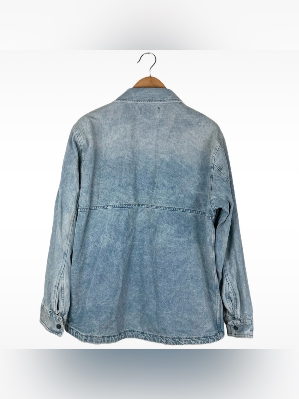 No Boundaries Menβs Medium Light Wash Denim Button Front Jacket - Picture 8 of 8